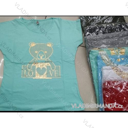 Tričko krátký rukáv dámské (M-XL) TURECKÁ MÓDA TMWG22GYA0170