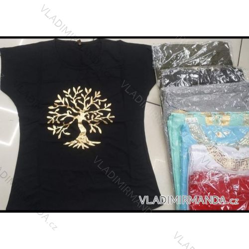 Tričko krátký rukáv dámské (M-XL) TURECKÁ MÓDA TMWG22GYA0170