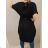 Shirt 3/4 sleeve ladies strip (4XL/5XL ONE SIZE) ITALSKÁ MÓDA IM422026 2XL/3XL black
