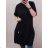 Shirt 3/4 sleeve ladies strip (4XL/5XL ONE SIZE) ITALSKÁ MÓDA IM422026 2XL/3XL black