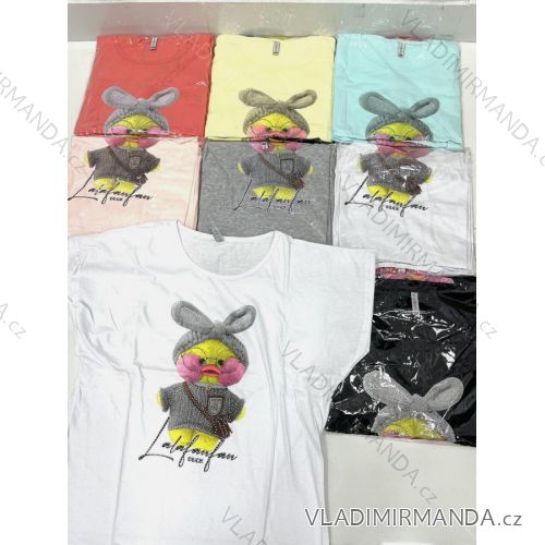 Tričko krátký rukáv dámské (M-XL) TURECKÁ MÓDA TMWG22GYA0170