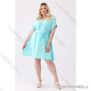 Šaty dlouhé 3/4 krátký rukáv dámské nadrozměr (XL-3XL) POSLKÁ MÓDA PMLE21001