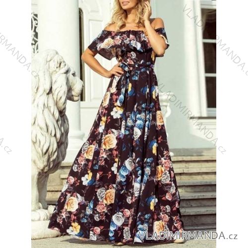 Šaty dlouhé letní carmen dámské (S/M ONE SIZE) ITALSKÁ MÓDA IMWE222130