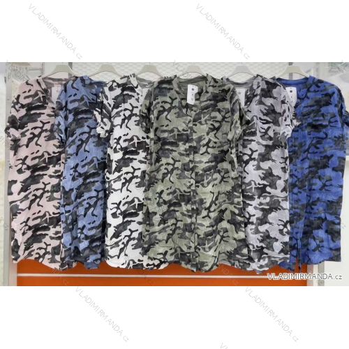 Summer Shirt Dress Short Sleeve Women's Plus Size (XL / 2XL ONE SIZE) ITALIAN FASHION IMWC222149