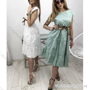 Women's Linen Short Sleeve Dress (S / M ONE SIZE) ITALIAN FASHION IMWA222161