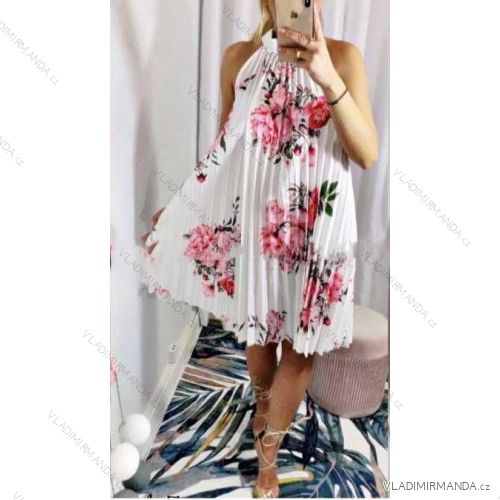 Women's Pleated Sleeveless Chiffon Summer Dress (S / M / L ONE SIZE) ITALIAN FASHION IMWY222168