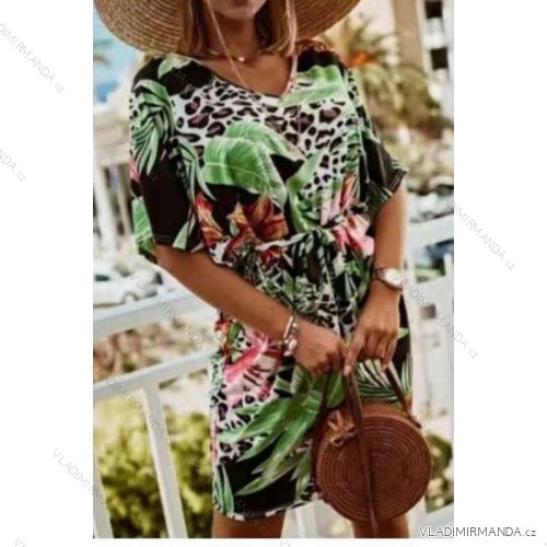 Šaty letní krátký rukáv dámské (S/M ONE SIZE) ITALSKÁ MÓDA IMWY222165