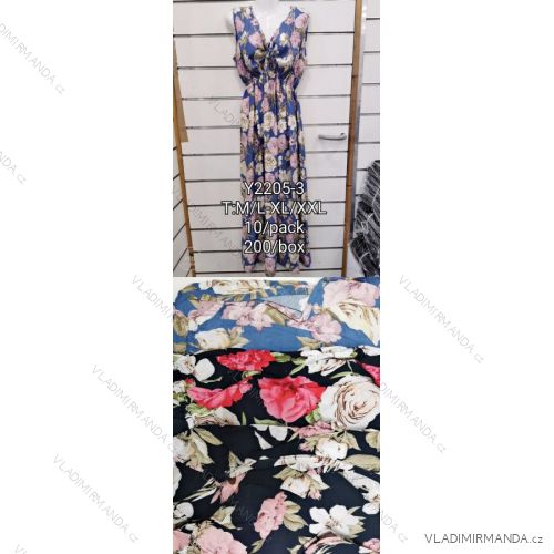 Šaty dlouhé letní bez rukávu dámské (M/L-XL/2XL) HKW22T312