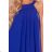 350-9 ALIZEE - chiffon dress with a binding - blue