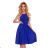 350-9 ALIZEE - chiffon dress with a binding - blue