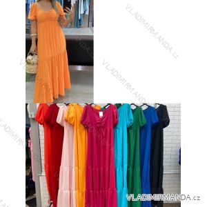 Women's Long Summer Short Sleeve Dress (S / M ONE SIZE) ITALIAN FASHION IMWOP22OP0306