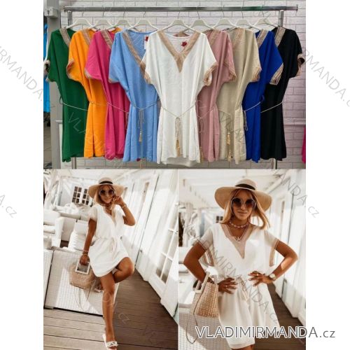 Women's Short Sleeve Summer Dress (S / M ONE SIZE) ITALIAN FASHION IMWOP22OP0331