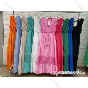 Women's Long Sleeveless Summer Dress (S / M ONE SIZE) ITALIAN FASHION IMWOP22OP0288