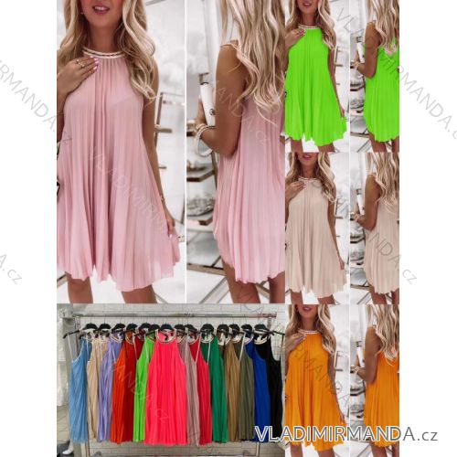 Šaty letní bez rukávu dámské (S/M ONE SIZE) ITALSKÁ MÓDA IMWOP22OP0324