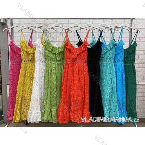 Šaty dlouhé letní na ramínka dámské (S/M ONE SIZE) ITALSKÁ MÓDA IMWOP22OP0310