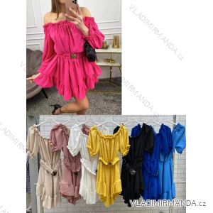 Šaty letní carmen dámské (S/M ONE SIZE) ITALSKÁ MÓDA IMWOP22OP0335