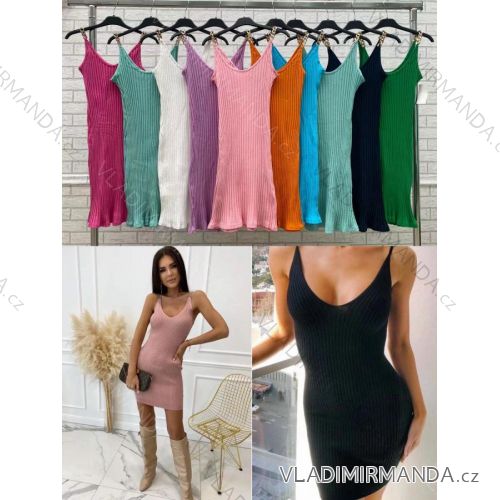 Šaty letní na ramínka dámské (S/M ONE SIZE) ITALSKÁ MÓDA IMWOP22OP0282
