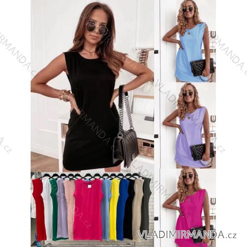 Šaty letní bez rukávu dámské (S/M ONE SIZE) ITALSKÁ MÓDA IMWOP22OP0324