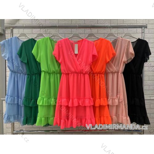 Women's Short Sleeve Summer Dress (S / M ONE SIZE) ITALIAN FASHION IMWOP22OP0331