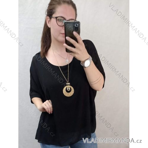 Tílko letní šifonové dámské (S/M/L/XL ONE SIZE) ITALSKÁ MÓDA IM422612 L / XL Black