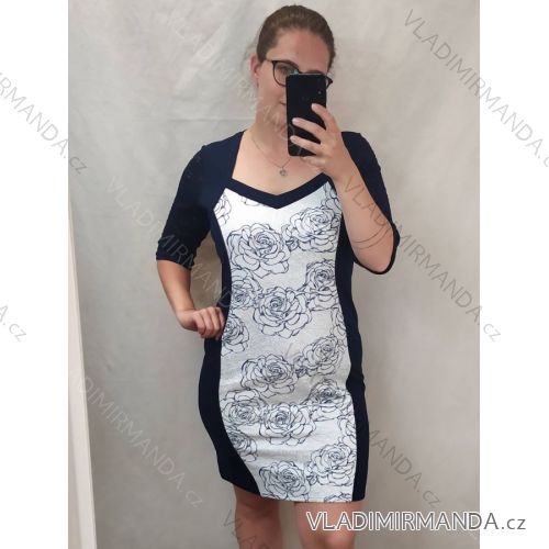 Women's short sleeve dress oversized (L-3XL) POLISH FASHION PMF20013 50 <p>blue</p>