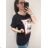 Tunic t-shirt short sleeve women (uni s / l) ITALIAN FASHION IM520111 XL/2XL Black and gold