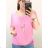 Tunic short sleeve women's oversized (4XL / 5XL ONE SIZE) ITALIAN FASHION IM422330 2XL/3XL pink