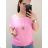 Tunic short sleeve women's oversized (4XL / 5XL ONE SIZE) ITALIAN FASHION IM422330 2XL/3XL pink