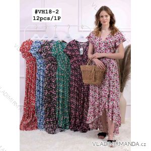 Women's Long Summer Short Sleeve Dress (M-2XL) ITALIAN FASHION IMWE22WH18-2