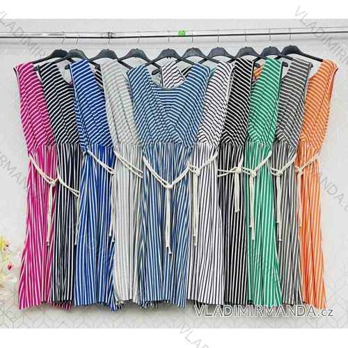 Šaty letní strečové na ramínka dámské (S/M/L ONE SIZE) ITALSKÁ MÓDA IMWC222489