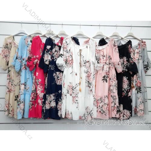 Women's Chiffon Short Sleeve Dress (S / M ONE SIZE) ITALIAN FASHION IMWK222540