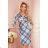 161-17 AGATA - dress with a collar - blue checkered