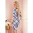 161-17 AGATA - dress with a collar - blue checkered