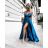 Women's long summer satin strapless dress (S/M ONE SIZE) ITALIAN FASHION IMM22360 white