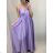 Women's long summer satin strapless dress (S/M ONE SIZE) ITALIAN FASHION IMM22360 white