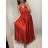Women's long summer satin strapless dress (S/M ONE SIZE) ITALIAN FASHION IMM22360 white