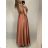 Women's long summer satin strapless dress (S/M ONE SIZE) ITALIAN FASHION IMM22360 white