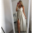 Women's long summer satin strapless dress (S/M ONE SIZE) ITALIAN FASHION IMM22360 white