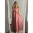 Women's long summer satin strapless dress (S/M ONE SIZE) ITALIAN FASHION IMM22360 white