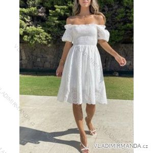 Summer cotton lace carmen women's dress (S / M ONE SIZE) ITALIAN FASHION IMWA222609