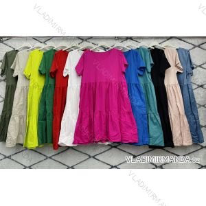 Šaty letní krátký rukáv dámské (S/M ONE SIZE) ITALSKÁ MÓDA IMWD222620