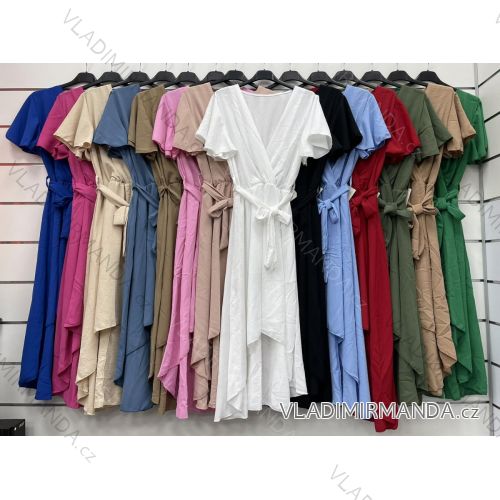 Women's Long Summer Short Sleeve Dress (S / M ONE SIZE) ITALIAN FASHION IMWP222640