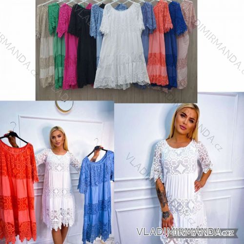 Women's Lace Short Sleeve Dress, Women's (S / M ONE SIZE) ITALIAN FASHION IMWL222652