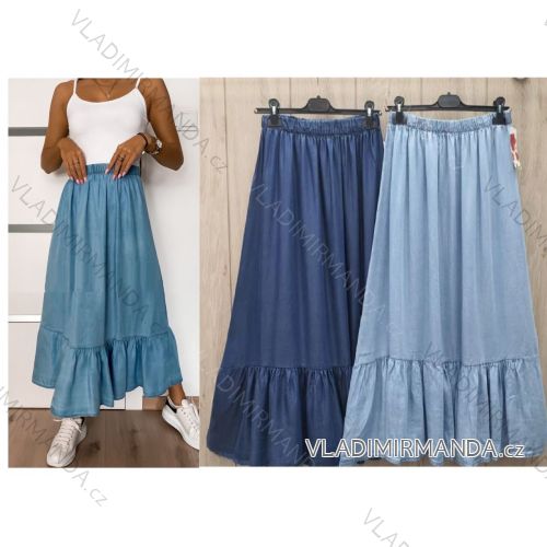 Sukně riflová středně dlouhá dámská (S/M/L ONE SIZE) ITALSKÁ MÓDA IMWL222659