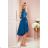 210-14 NICOLLE - dress with longer back with lace neckline - sea ​​color