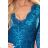 210-14 NICOLLE - dress with longer back with lace neckline - sea ​​color