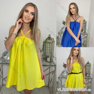 Šaty letní na ramínka dámské  (S/M ONE SIZE) ITALSKÁ MÓDA IMWK222604