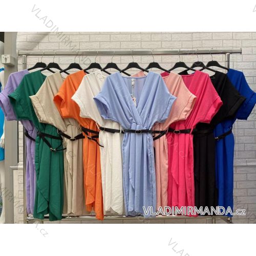 Women's Dress with Short Sleeve Belt (S / M ONE SIZE) ITALIAN FASHION IMWOP22OP0390