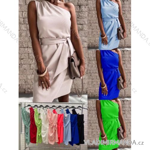 Šaty letní elegantní bez rukávu dámské (S/M ONE SIZE) ITALSKÁ MÓDA IMWOP22OP0380