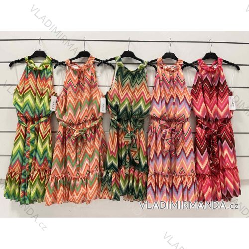 Šaty letní bez rukávu dámské (S/M ONE SIZE) ITALSKÁ MÓDA IMWOP22OOP0349
